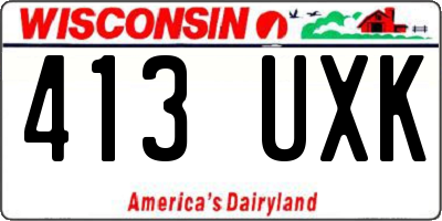 WI license plate 413UXK