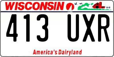 WI license plate 413UXR