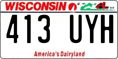 WI license plate 413UYH