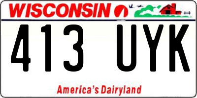 WI license plate 413UYK