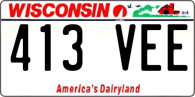 WI license plate 413VEE