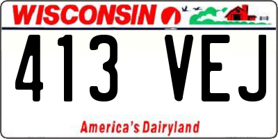 WI license plate 413VEJ