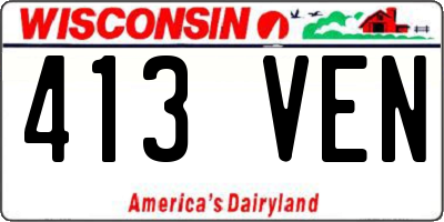 WI license plate 413VEN