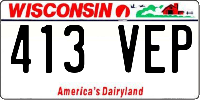 WI license plate 413VEP