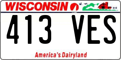 WI license plate 413VES