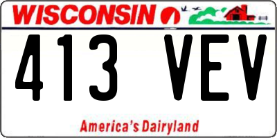 WI license plate 413VEV