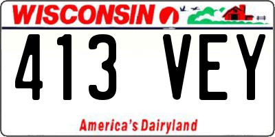 WI license plate 413VEY