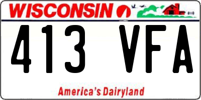 WI license plate 413VFA