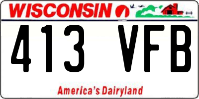 WI license plate 413VFB