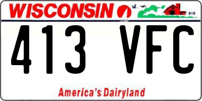 WI license plate 413VFC