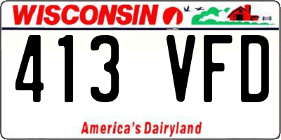 WI license plate 413VFD