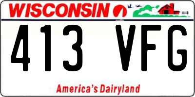 WI license plate 413VFG