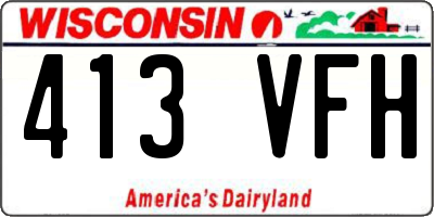 WI license plate 413VFH
