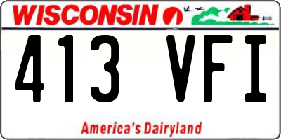 WI license plate 413VFI