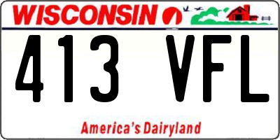 WI license plate 413VFL