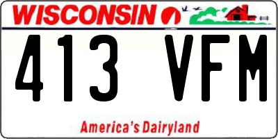 WI license plate 413VFM