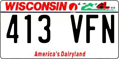 WI license plate 413VFN