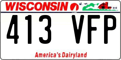 WI license plate 413VFP