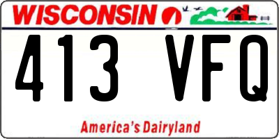 WI license plate 413VFQ
