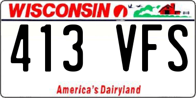 WI license plate 413VFS