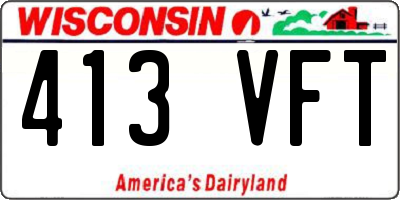 WI license plate 413VFT