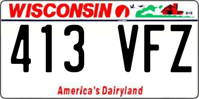 WI license plate 413VFZ