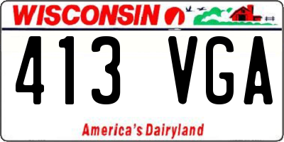 WI license plate 413VGA