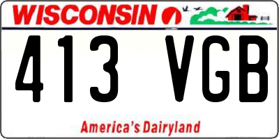 WI license plate 413VGB