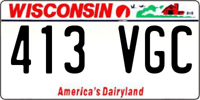 WI license plate 413VGC