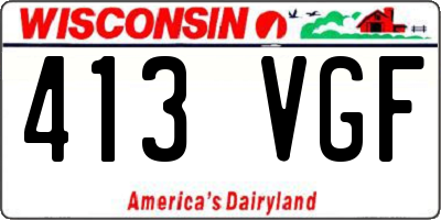 WI license plate 413VGF