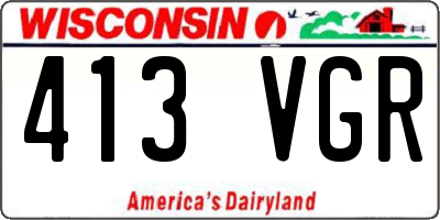 WI license plate 413VGR