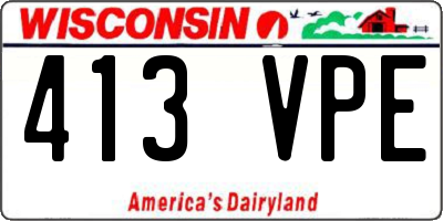 WI license plate 413VPE