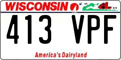 WI license plate 413VPF