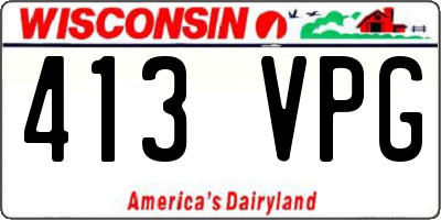 WI license plate 413VPG