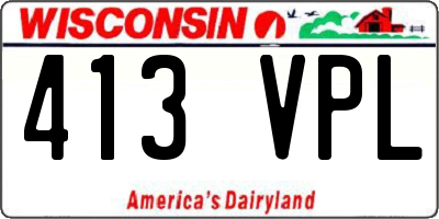 WI license plate 413VPL