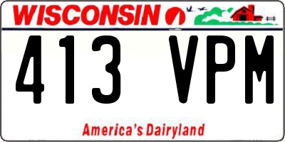 WI license plate 413VPM