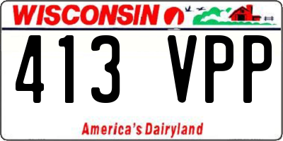 WI license plate 413VPP