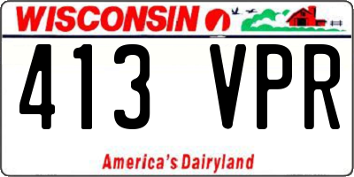 WI license plate 413VPR