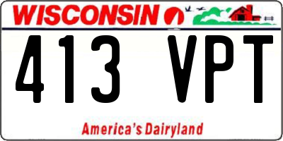 WI license plate 413VPT