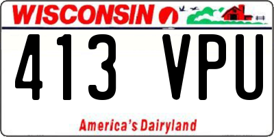 WI license plate 413VPU