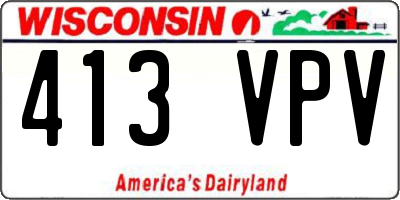 WI license plate 413VPV