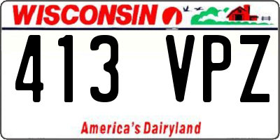 WI license plate 413VPZ