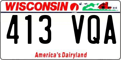 WI license plate 413VQA