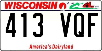 WI license plate 413VQF