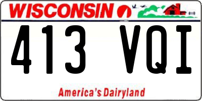 WI license plate 413VQI