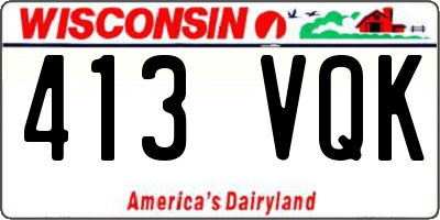 WI license plate 413VQK