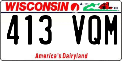 WI license plate 413VQM