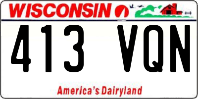 WI license plate 413VQN
