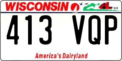 WI license plate 413VQP