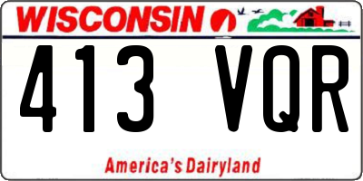 WI license plate 413VQR